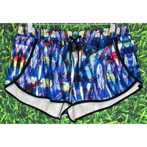 Fabletics Carrie Training Running Shorts Women’s Medium Blue Reef Print Black